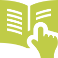 Ein Finger zeigt auf ein Buch