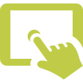 Ein Finger berührt ein Tablet